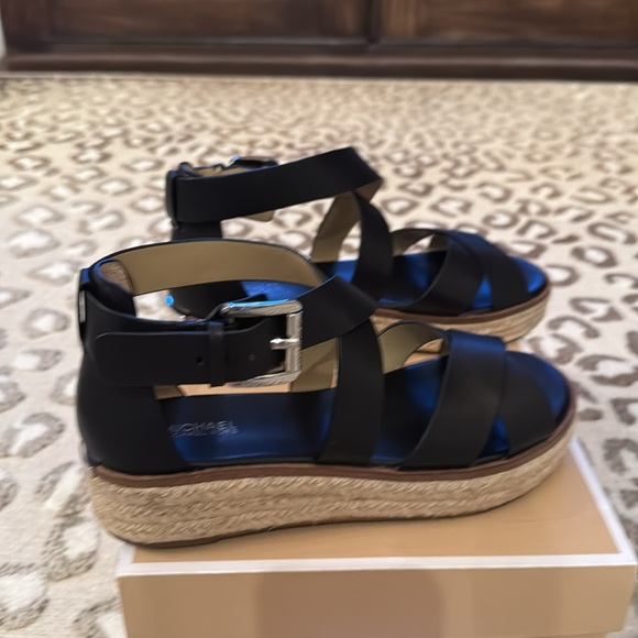 Michael Kors Black Darby Sandals with Wedge Sole - Picture 4 of 5